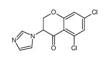 4H-1-Benzopyran-4-one,5,7-dichloro-2,3-dihydro-3-(1H-imidazol-1-yl)- structure