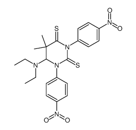 6-(Diethylamino)-5,6-dihydro-5,5-dimethyl-1,3-bis(4-nitrophenyl)-2,4(1H,3H)-pyrimidindithion结构式