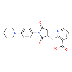 2-({2,5-dioxo-1-[4-(piperidin-1-yl)phenyl]pyrrolidin-3-yl}sulfanyl)pyridine-3-carboxylic acid picture