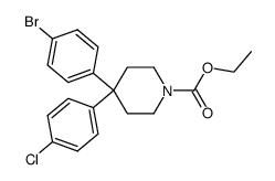 4-(4-bromo-phenyl)-4-(4-chloro-phenyl)-piperidine-1-carboxylic acid ethyl ester结构式