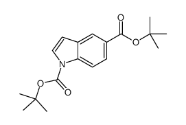 1-Boc-1H-吲哚-5-羧酸叔丁酯结构式