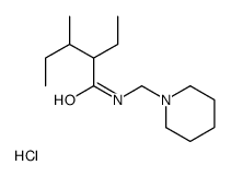 2-ethyl-3-methyl-N-(piperidin-1-ylmethyl)pentanamide,hydrochloride Structure