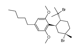 2-((1R,2R,5S)-5-bromo-2-(2-bromopropan-2-yl)-5-methylcyclohexyl)-1,3-dimethoxy-5-pentylbenzene结构式