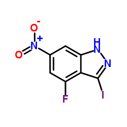 4-氟-3-碘-6-硝基-1H-吲唑结构式