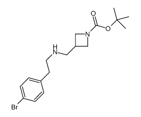 1-Boc-3-([2-(4-溴-苯基)-乙基氨基]-甲基)-氮杂丁烷结构式