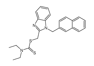 [1-(naphthalen-2-ylmethyl)benzimidazol-2-yl]methyl N,N-diethylcarbamodithioate Structure