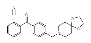 2-氰基-4'-[8-(1,4-二恶-8-氮杂螺-[4.5]癸基)甲基]苯甲酮结构式