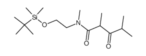 N-methyl-N-<2-(t-butyldimethylsiloxy)ethyl>-2,4-dimethyl-3-oxovaleramide结构式