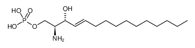 4-Pentadecene-1,3-diol, 2-amino-, 1-(dihydrogen phosphate), (2S,3R,4E)结构式
