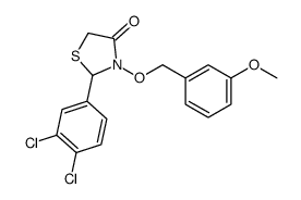 2-(3,4-dichlorophenyl)-3-[(3-methoxyphenyl)methoxy]-1,3-thiazolidin-4-one结构式