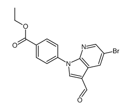 Ethyl 4-(5-bromo-3-formyl-1H-pyrrolo[2,3-b]pyridin-1-yl)benzoate结构式