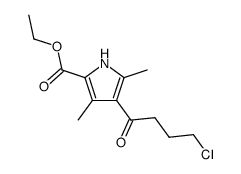 Ethyl 4-(4-chlorobutyryl)-3,5-dimethyl-1H-pyrrole-2-carboxylate结构式