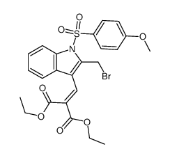 diethyl 2-((2-(bromomethyl)-1-(4-methoxyphenylsulfonyl)-1H-indol-3-yl)methylene)malonate Structure