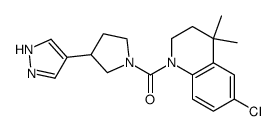 (6-Chloro-4,4-dimethyl-3,4-dihydro-2H-quinolin-1-yl)[3-(1H-pyrazol-4-yl)pyrrolidin-1-yl]methanone结构式