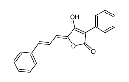 4-hydroxy-3-phenyl-5-(3-phenylprop-2-enylidene)furan-2(5H)-one结构式