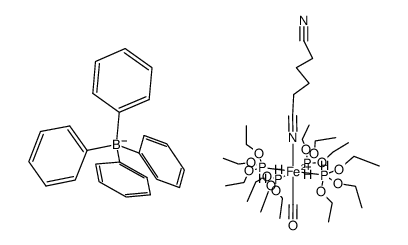 trans-[Fe(CO)(NC(CH2)4CN)(P(OEt)3)4](BPh4)2结构式