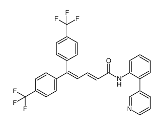 (E)-N-[2-(pyridin-3-yl)phenyl]-5,5-bis[4-(trifluoromethyl)phenyl]-2,4-pentadienamide结构式