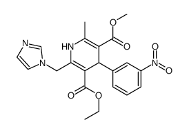ethyl methyl 2-(imidazol-1-ylmethyl)-6-methyl-4-(3-nitrophenyl)-1,4-di hydropyridine-3,5-dicarboxylate结构式