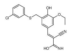 (E)-3-[3-[(3-chlorophenyl)sulfanylmethyl]-5-ethoxy-4-hydroxyphenyl]-2-cyanoprop-2-enamide结构式