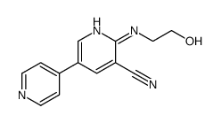 2-(2-hydroxyethylamino)-5-pyridin-4-ylpyridine-3-carbonitrile结构式