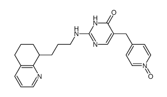 2-[3-(5,6,7,8-tetrahydroquinol-8-yl)propylamino]-5-[pyrid-4-yl-methyl-N-Oxide]-pyrimidine-4-one结构式