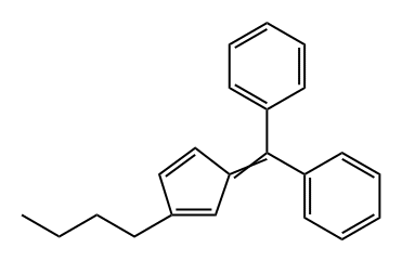 ((3-丁基环戊-2,4-二烯-1-亚基)亚甲基)二苯结构式