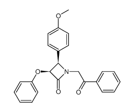 cis-4-(4'-methoxyphenyl)-3-phenoxy-1-(2'-phenyl-2'-oxoethyl)azetidin-2-one Structure