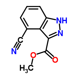 Methyl 4-cyano-1H-indazole-3-carboxylate结构式