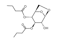 3,4-Di-O-butanoyl 1,6-anhydro-β-D-glucopyranose Structure