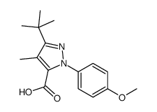 5-tert-butyl-2-(4-methoxyphenyl)-4-methylpyrazole-3-carboxylic acid Structure