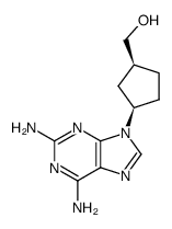 (+/-)-cis-<3-(2,6-diamino-9H-purin-9-yl)cyclopentyl>carbinol结构式