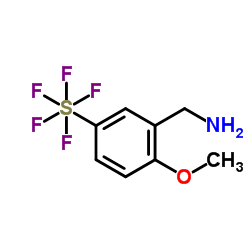 1-[2-Methoxy-5-(pentafluoro-λ6-sulfanyl)phenyl]methanamine结构式