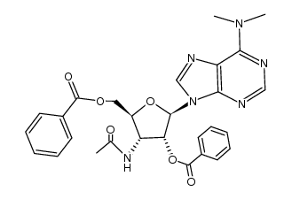 3'-acetylamino-O2',O5'-dibenzoyl-N6,N6-dimethyl-3'-deoxy-adenosine结构式