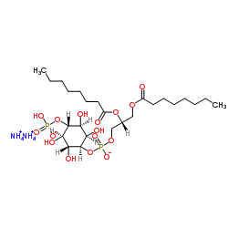 Diammonium (2R)-2,3-bis(octanoyloxy)propyl (1R,2R,3R,4R,5S,6R)-2,3,5,6-tetrahydroxy-4-[(hydroxyphosphinato)oxy]cyclohexyl phosphate Structure