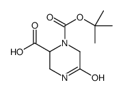 1-(tert-Butoxycarbonyl)-5-oxopiperazine-2-carboxylic acid structure