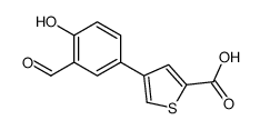 4-(3-formyl-4-hydroxyphenyl)thiophene-2-carboxylic acid结构式