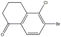 6-BROMO-5-CHLORO-1,2,3,4-TETRAHYDRONAPHTHALEN-1-ONE结构式