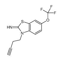 3-but-3-ynyl-6-(trifluoromethoxy)-1,3-benzothiazol-2-imine结构式