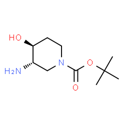 tert-butyl (3s,4s)-3-amino-4-hydroxypiperidine-1-carboxylate structure