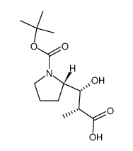 (2R,3R)-3-[(2S)-1-[(tert-butoxy)carbonyl]pyrrolidin-2-yl]-3-hydroxy-2-methylpropanoic acid结构式