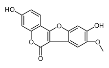 3,9-dihydroxy-8-methoxy-[1]benzofuro[3,2-c]chromen-6-one structure