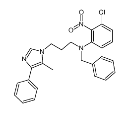 3-chloro-2-nitro-N-benzyl-N-<3-(5-methyl-4-phenyl-1H-imidazol-1-yl)propyl>aniline结构式