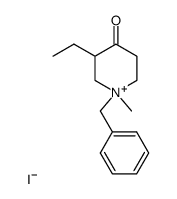 1-benzyl-3-ethyl-1-methyl-4-oxopiperidin-1-ium iodide salt结构式