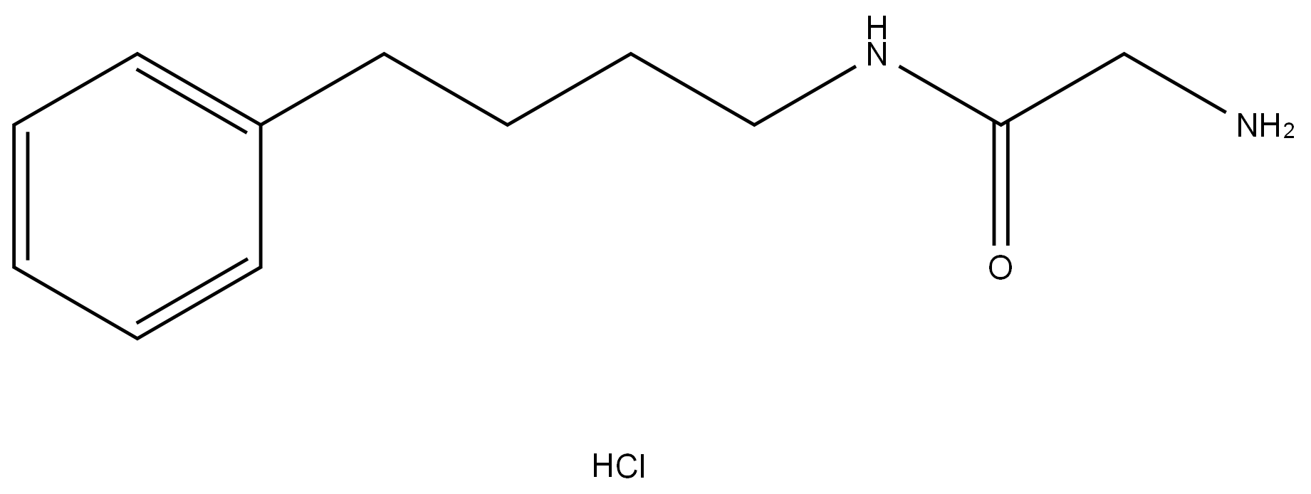 2-氨基-N-(4-苯基丁基)醋胺石盐酸结构式