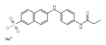 sodium,6-[4-[(2-iodoacetyl)amino]anilino]naphthalene-2-sulfonate结构式