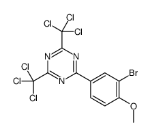 2-(3-bromo-4-methoxyphenyl)-4,6-bis(trichloromethyl)-1,3,5-triazine Structure