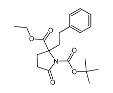 5-Oxo-2-phenethyl-pyrrolidine-1,2-dicarboxylic acid 1-tert-butyl ester 2-ethyl ester Structure