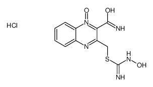 (3-carbamoyl-4-oxidoquinoxalin-4-ium-2-yl)methyl N'-hydroxycarbamimidothioate,hydrochloride结构式