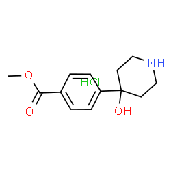 Methyl 4-(4-hydroxy-4-piperidinyl)benzoate hydrochloride (1:1) Structure