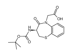 (S)-3-boc-氨基-5-(羧基甲基)-2,3-二氢-1,5-苯并硫杂-4(5h)-酮结构式